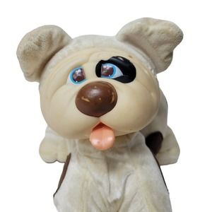 Vtg 1985 Galoob Jeeper Keeper Off White Brown Spots Plush Dog Puppy Rubber Face